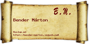 Bender Márton névjegykártya