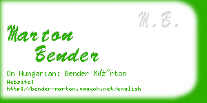 marton bender business card